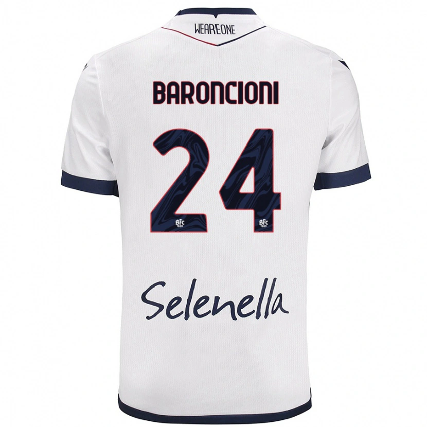 DanxenメンズDavide Baroncioni#24ホワイト ロイヤルブルーアウェイシャツ2024/25ジャージーユニフォーム