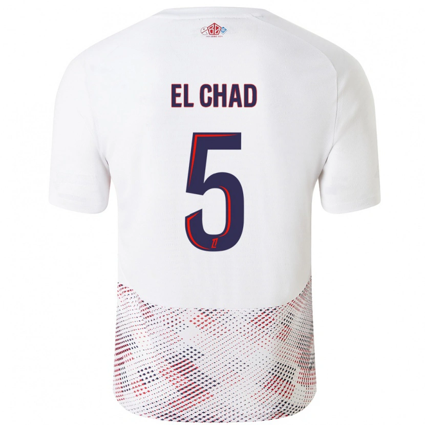 DanxenメンズNesryne El Chad#5ホワイト ロイヤルブルーアウェイシャツ2024/25ジャージーユニフォーム