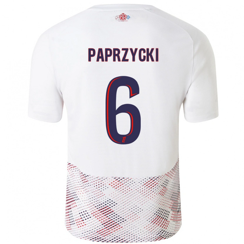 DanxenメンズAurore Paprzycki#6ホワイト ロイヤルブルーアウェイシャツ2024/25ジャージーユニフォーム