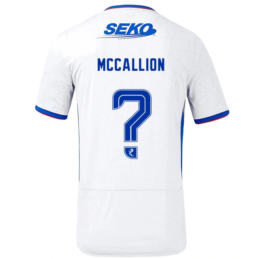 DanxenメンズAiden Mccallion#0ホワイト ブルーアウェイシャツ2024/25ジャージーユニフォーム