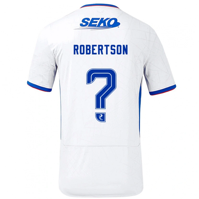DanxenメンズKerr Robertson#0ホワイト ブルーアウェイシャツ2024/25ジャージーユニフォーム