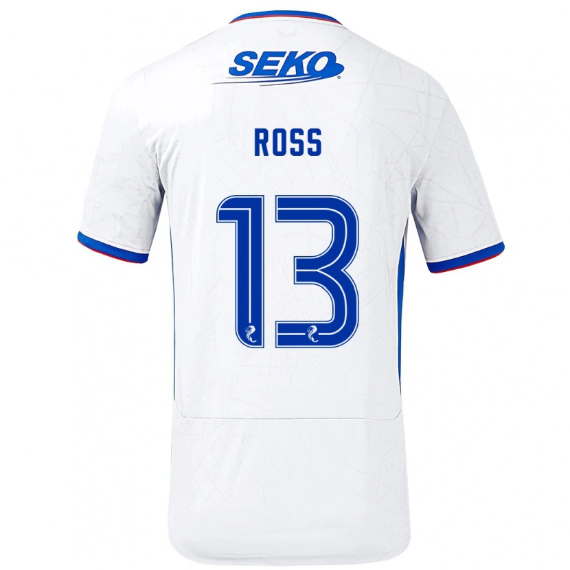 DanxenメンズJane Ross#13ホワイト ブルーアウェイシャツ2024/25ジャージーユニフォーム