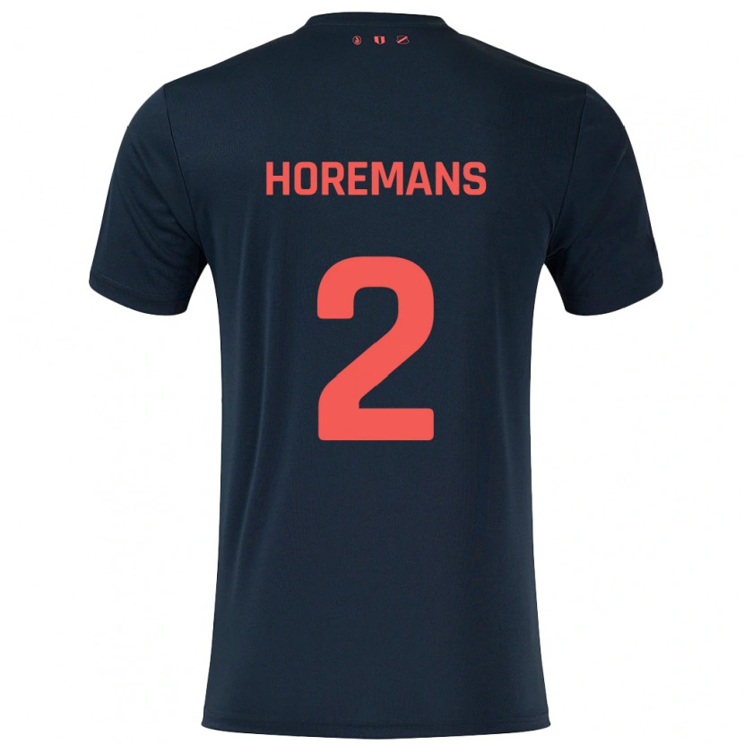 DanxenメンズSiebe Horemans#2黒 赤アウェイシャツ2024/25ジャージーユニフォーム