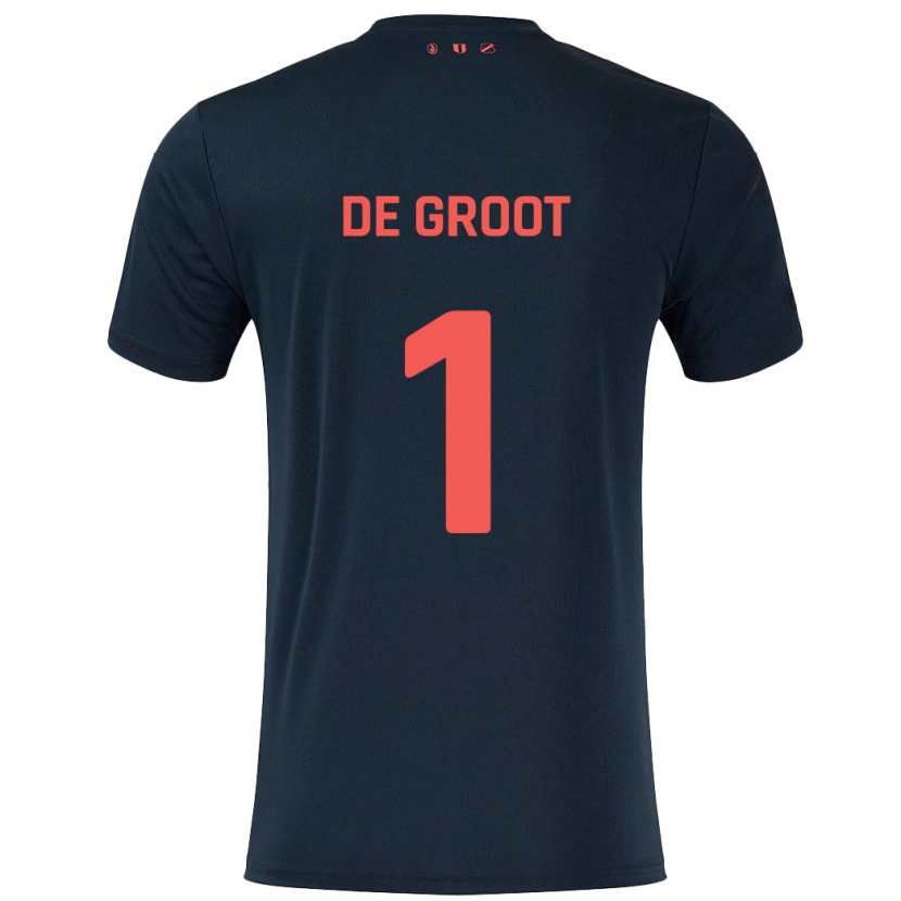 DanxenメンズJasmijn De Groot#1黒 赤アウェイシャツ2024/25ジャージーユニフォーム
