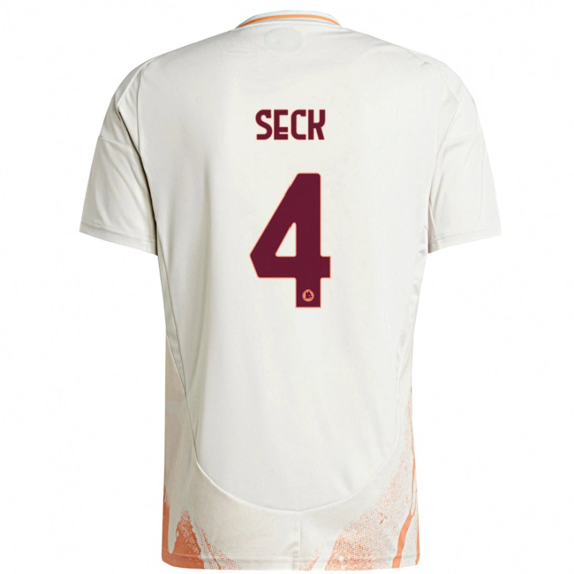 DanxenメンズMohamed Seck#4クリーム ホワイト オレンジアウェイシャツ2024/25ジャージーユニフォーム