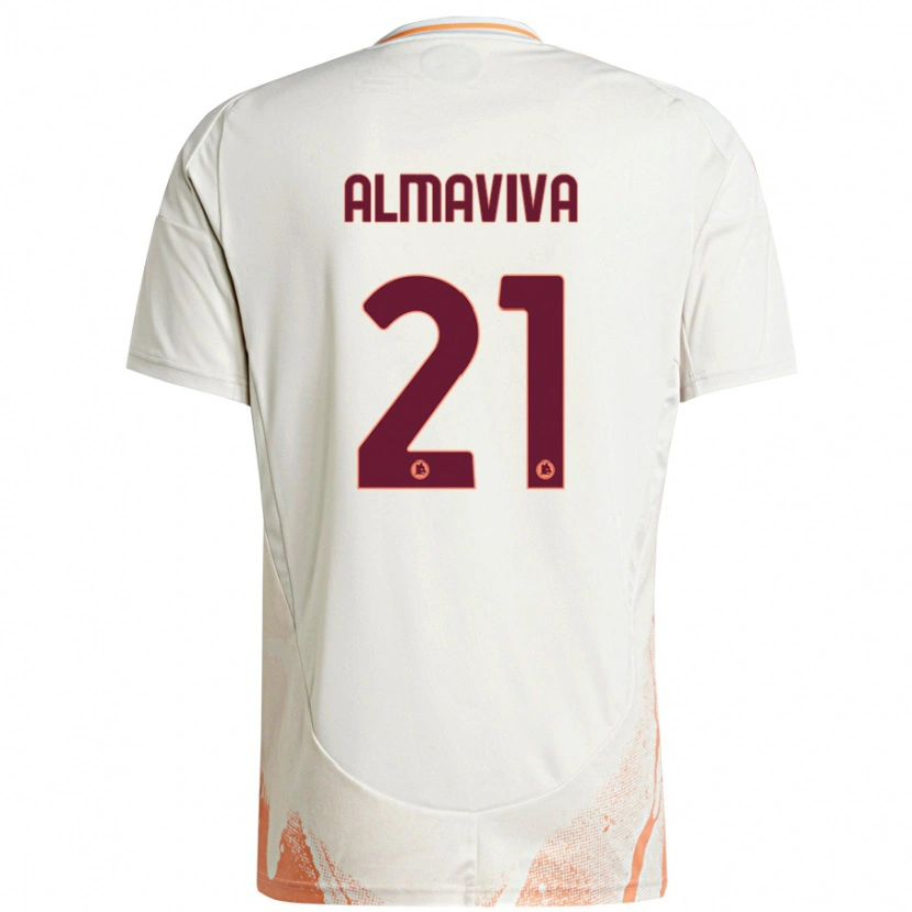 DanxenメンズMattia Almaviva#21クリーム ホワイト オレンジアウェイシャツ2024/25ジャージーユニフォーム