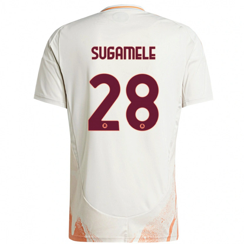 DanxenメンズAlessandro Sugamele#28クリーム ホワイト オレンジアウェイシャツ2024/25ジャージーユニフォーム