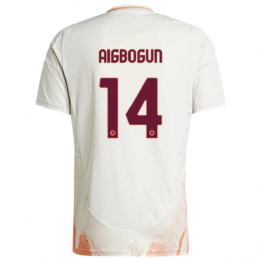 DanxenメンズEseosa Aigbogun#14クリーム ホワイト オレンジアウェイシャツ2024/25ジャージーユニフォーム