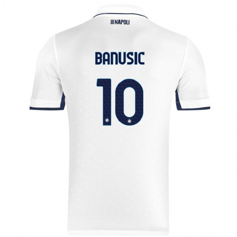 DanxenメンズMarija Banušić#10ホワイト ロイヤルブルーアウェイシャツ2024/25ジャージーユニフォーム