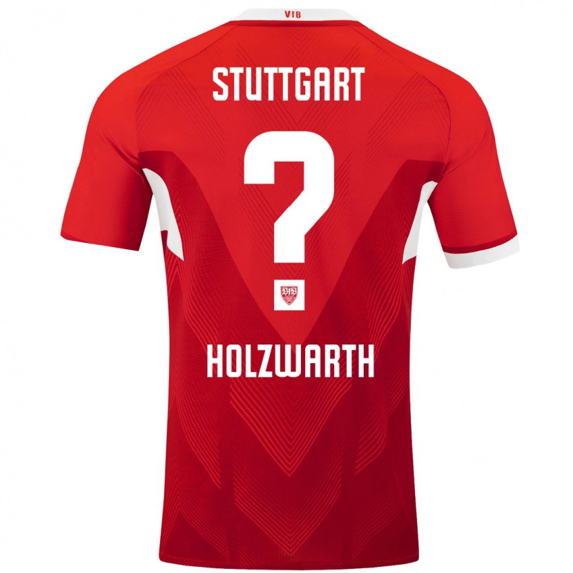 DanxenメンズLuc Holzwarth#0赤 白アウェイシャツ2024/25ジャージーユニフォーム