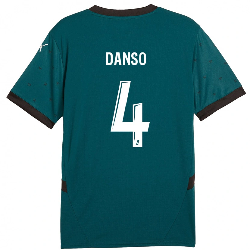 Danxenメンズケヴィン・ダンソ#4ダークグリーンアウェイシャツ2024/25ジャージーユニフォーム