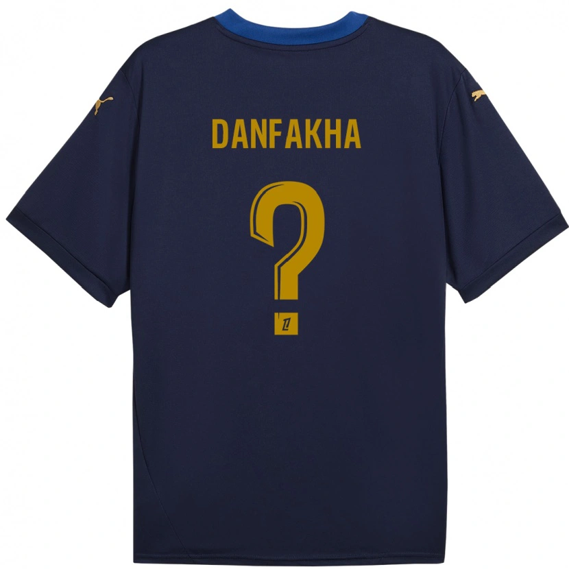 Danxenメンズディラ・ダンファカ#0ネイビーゴールドアウェイシャツ2024/25ジャージーユニフォーム