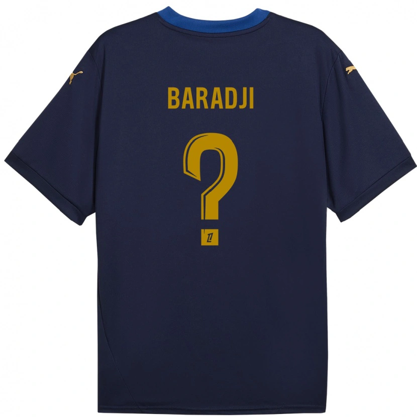 DanxenメンズAdama Baradji#0ネイビーゴールドアウェイシャツ2024/25ジャージーユニフォーム