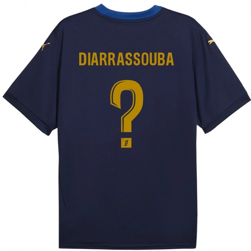 DanxenメンズTidiane Diarrassouba#0ネイビーゴールドアウェイシャツ2024/25ジャージーユニフォーム
