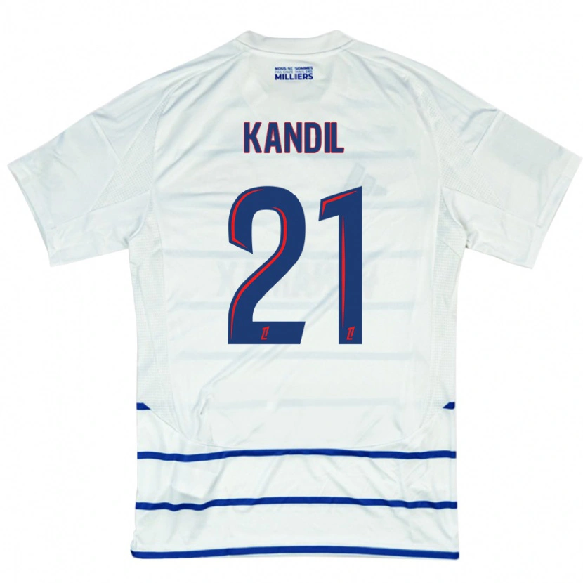 DanxenメンズNordine Kandil#21ホワイト ブルーアウェイシャツ2024/25ジャージーユニフォーム