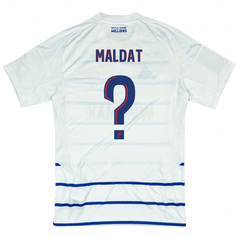 DanxenメンズTimothé Maldat#0ホワイト ブルーアウェイシャツ2024/25ジャージーユニフォーム