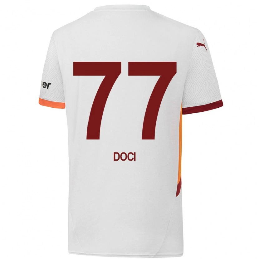 DanxenメンズMegi Doci#77白 黄 赤アウェイシャツ2024/25ジャージーユニフォーム