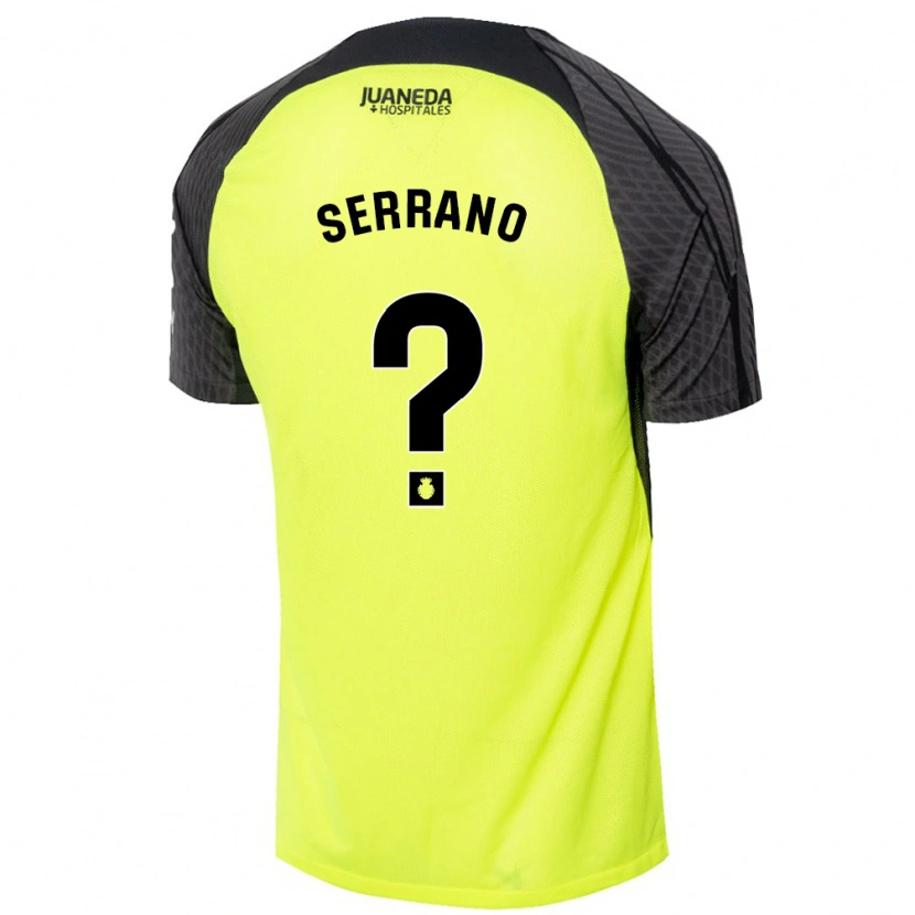 DanxenメンズGonzalo Serrano#0蛍光グリーンブラックアウェイシャツ2024/25ジャージーユニフォーム