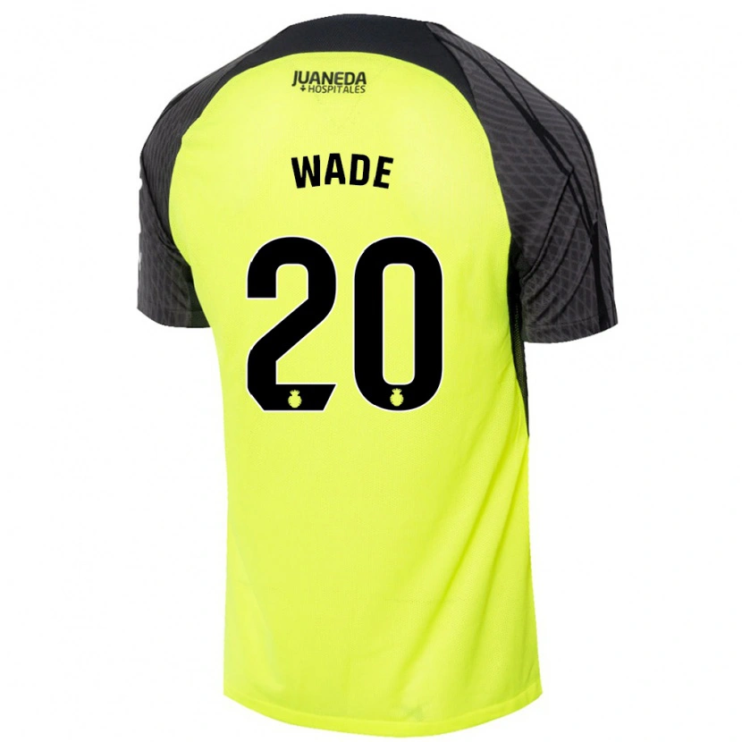 DanxenメンズSebas Wade#20蛍光グリーンブラックアウェイシャツ2024/25ジャージーユニフォーム