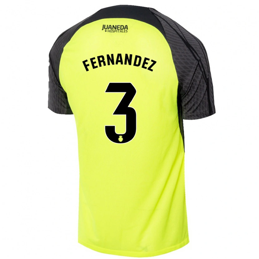 Danxenメンズマルコス・フェルナンデス#3蛍光グリーンブラックアウェイシャツ2024/25ジャージーユニフォーム
