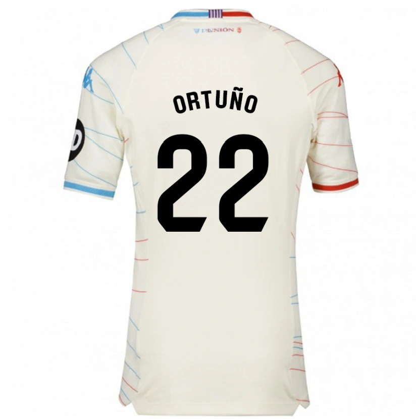 DanxenメンズFran Ortuño#22白 赤 青アウェイシャツ2024/25ジャージーユニフォーム