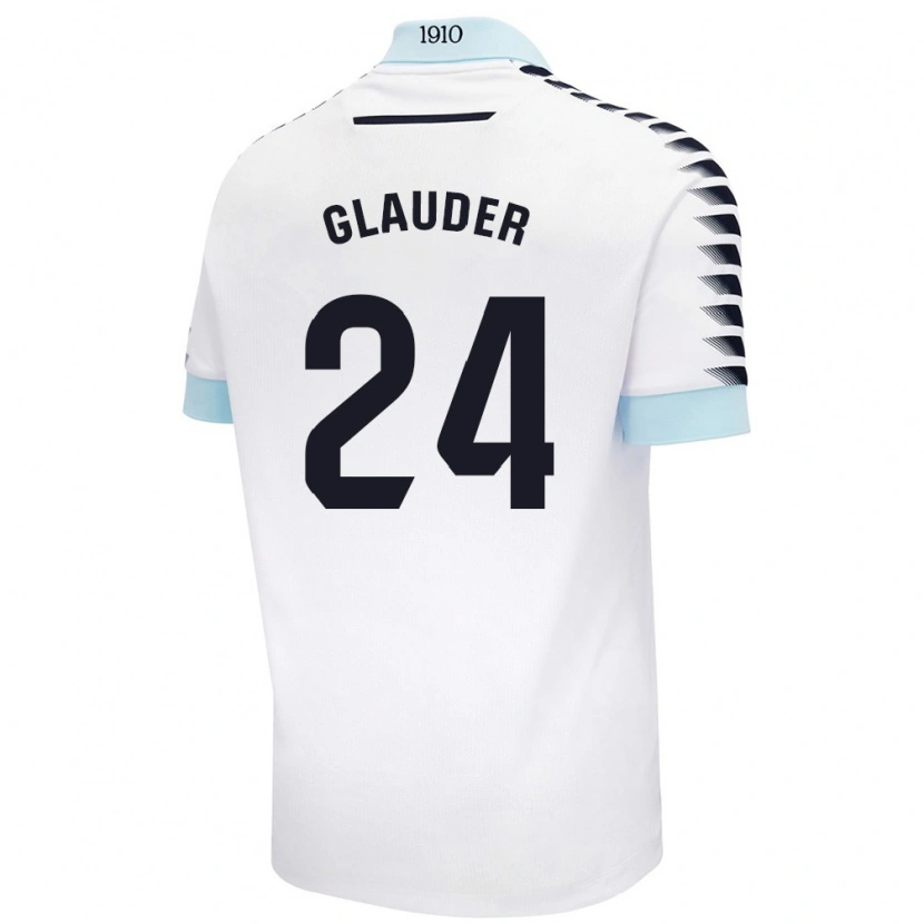 DanxenメンズCristian Glauder#24ホワイト ブルーアウェイシャツ2024/25ジャージーユニフォーム