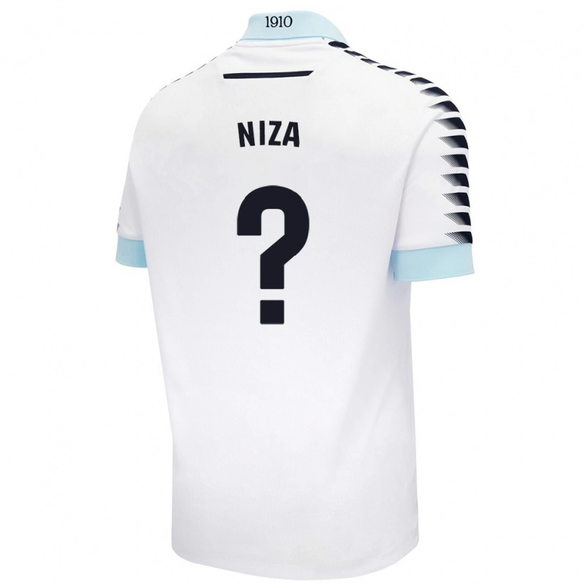 DanxenメンズSergio Niza#0ホワイト ブルーアウェイシャツ2024/25ジャージーユニフォーム