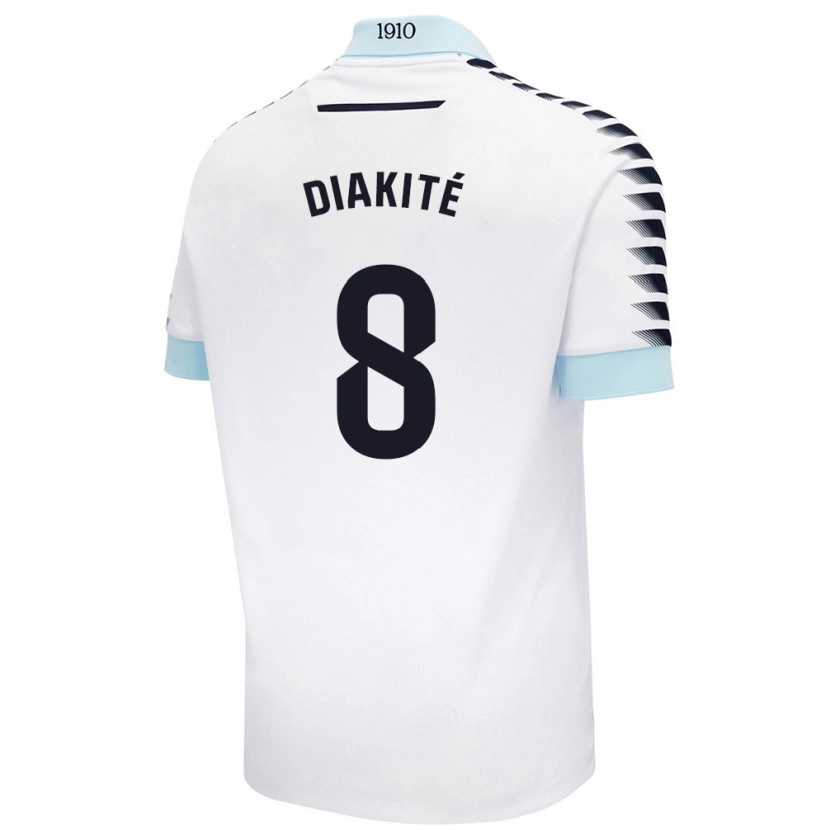 DanxenメンズMoussa Diakité#8ホワイト ブルーアウェイシャツ2024/25ジャージーユニフォーム