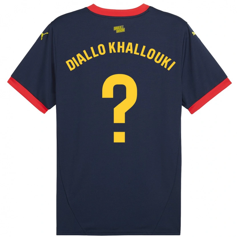 DanxenメンズSiaka Diallo Khallouki#0ネイビーレッドアウェイシャツ2024/25ジャージーユニフォーム
