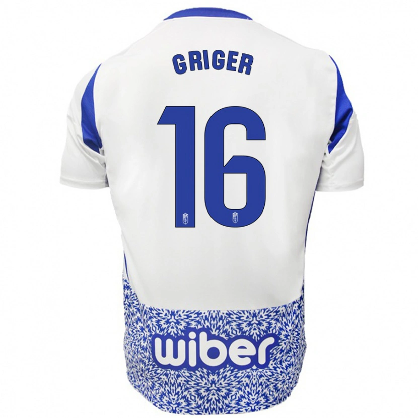 DanxenメンズAdam Griger#16ホワイト ブルーアウェイシャツ2024/25ジャージーユニフォーム