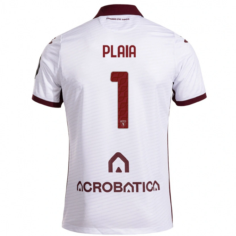 DanxenメンズFrancesco Plaia#1ホワイト マルーンアウェイシャツ2024/25ジャージーユニフォーム