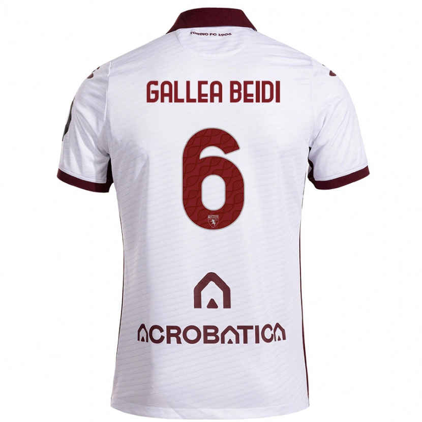 DanxenメンズFrancesco Gallea Beidi#6ホワイト マルーンアウェイシャツ2024/25ジャージーユニフォーム