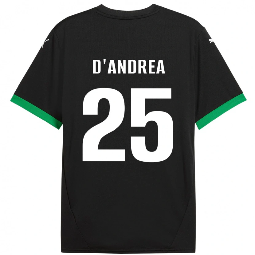 Danxenレディースルカ・ダンドレア#25黒 ダークグリーンホームシャツ2024/25ジャージーユニフォーム