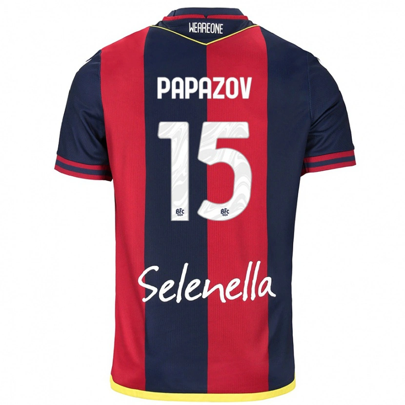 DanxenレディースDimitar Papazov#15レッド ロイヤルブルーホームシャツ2024/25ジャージーユニフォーム