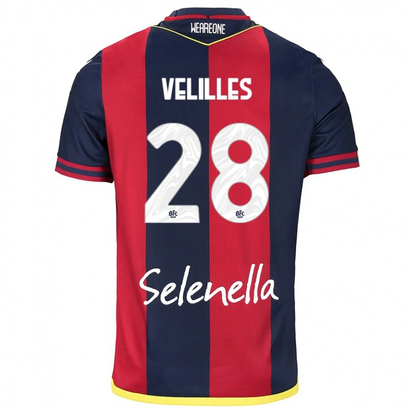 DanxenレディースAarón Velilles#28レッド ロイヤルブルーホームシャツ2024/25ジャージーユニフォーム