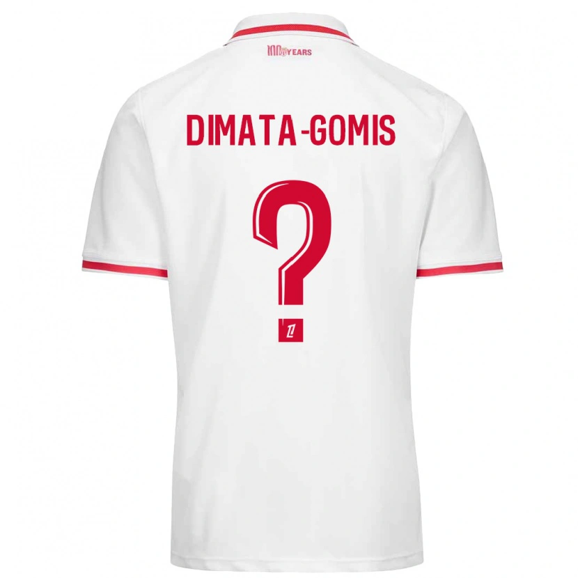 DanxenレディースKamron Dimata-Gomis#0白 赤ホームシャツ2024/25ジャージーユニフォーム