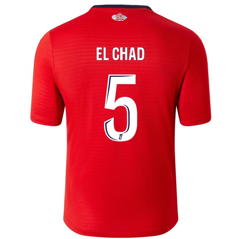 DanxenレディースNesryne El Chad#5赤 白ホームシャツ2024/25ジャージーユニフォーム