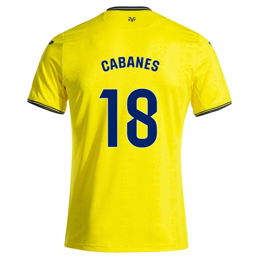 DanxenレディースPau Cabanes#18黄 黒ホームシャツ2024/25ジャージーユニフォーム
