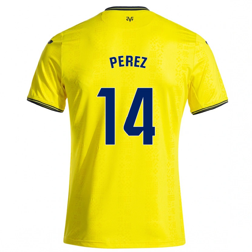 DanxenレディースNerea Pérez#14黄 黒ホームシャツ2024/25ジャージーユニフォーム