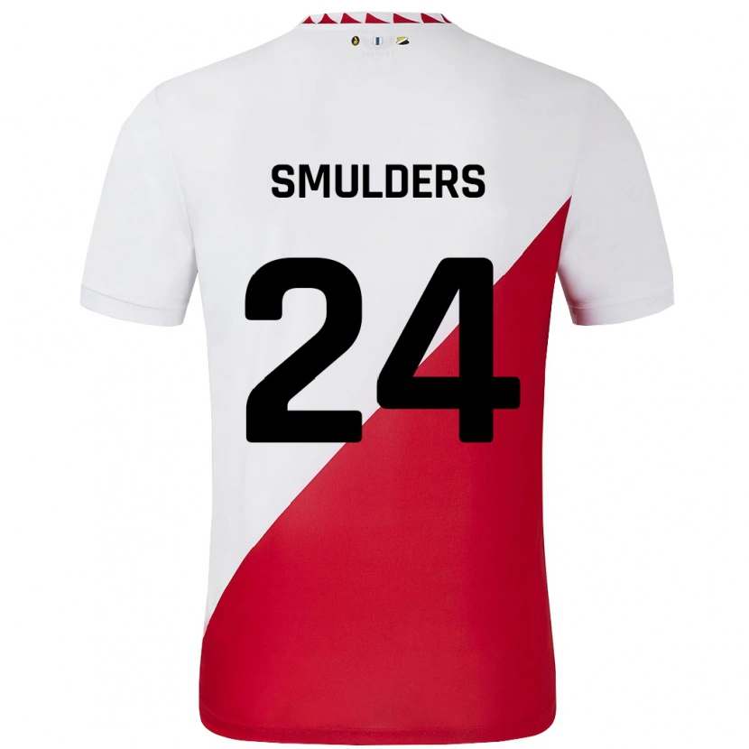 DanxenレディースAnniek Smulders#24白 赤ホームシャツ2024/25ジャージーユニフォーム