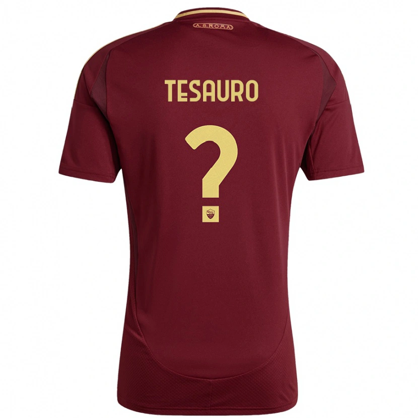 DanxenレディースEmanuele Tesauro#0レッドブラウンゴールドホームシャツ2024/25ジャージーユニフォーム