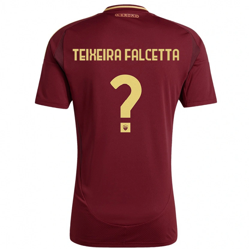 DanxenレディースPietro Teixeira Falcetta#0レッドブラウンゴールドホームシャツ2024/25ジャージーユニフォーム