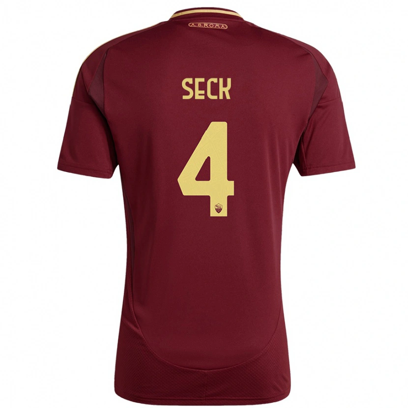 DanxenレディースMohamed Seck#4レッドブラウンゴールドホームシャツ2024/25ジャージーユニフォーム