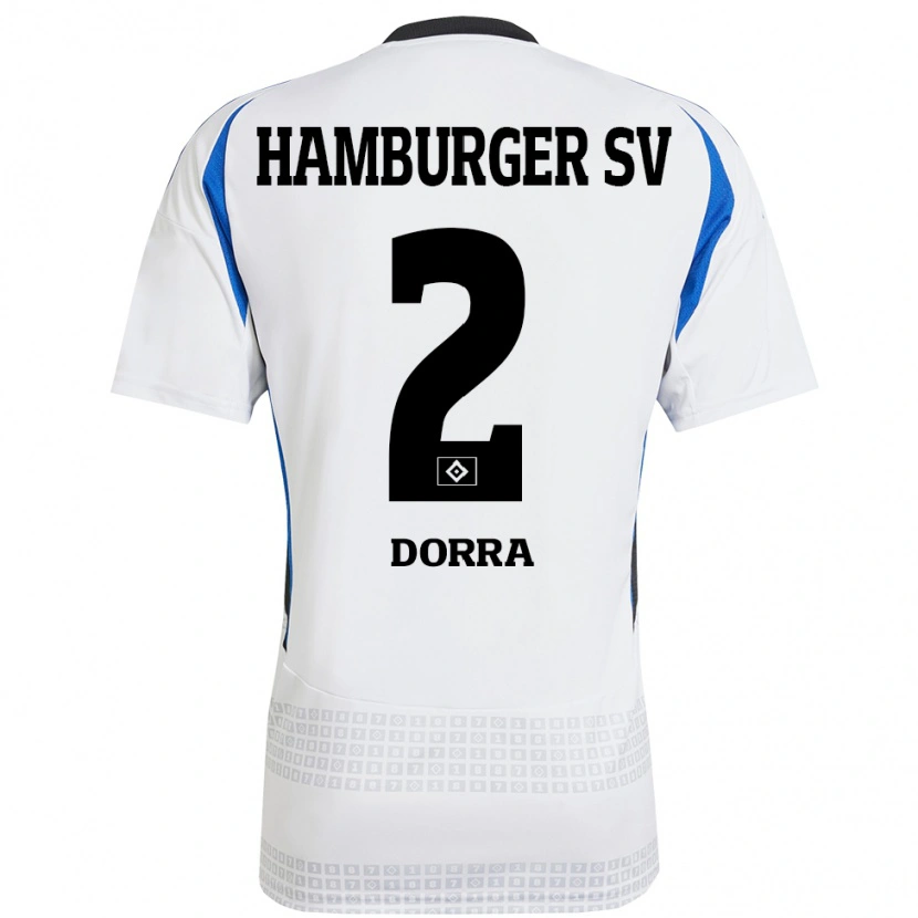DanxenレディースRaphael Dorra#2ホワイト ブルーホームシャツ2024/25ジャージーユニフォーム