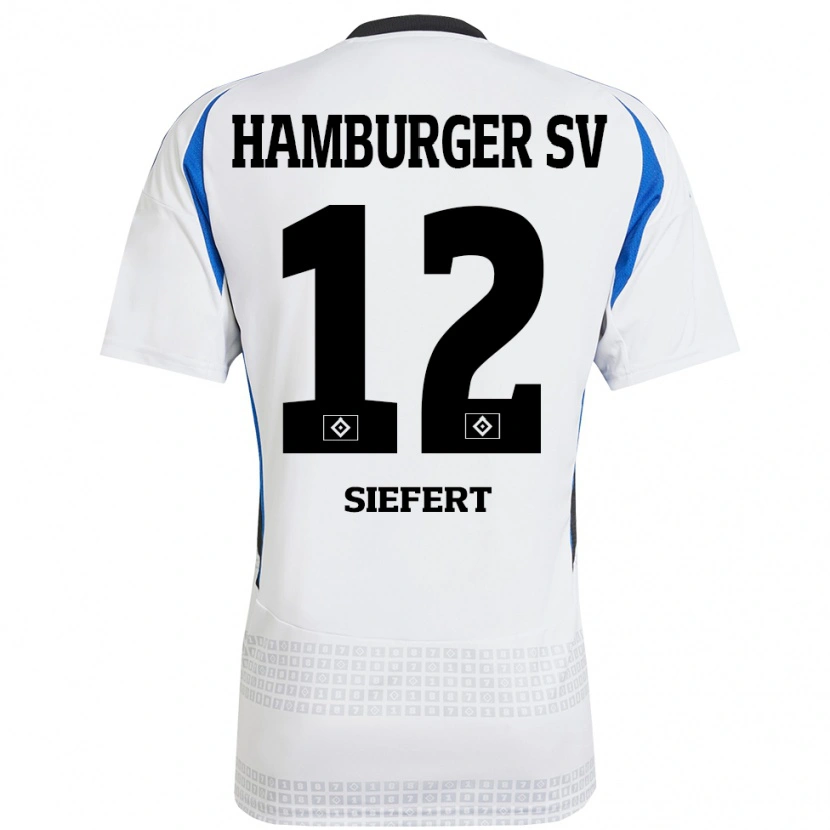 DanxenレディースLouis Siefert#12ホワイト ブルーホームシャツ2024/25ジャージーユニフォーム