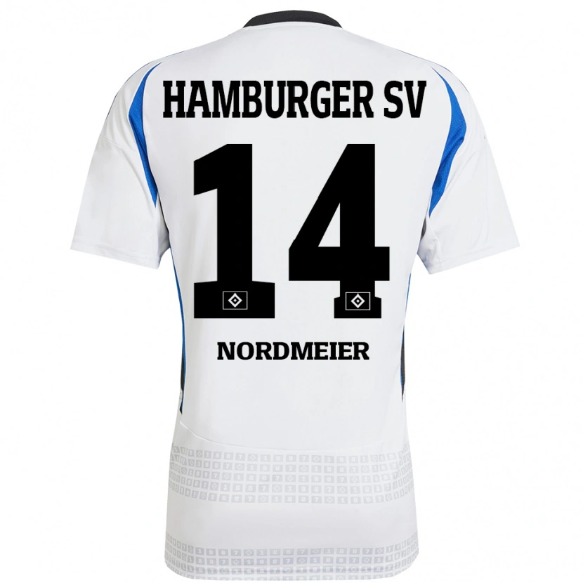 DanxenレディースQuentin Nordmeier#14ホワイト ブルーホームシャツ2024/25ジャージーユニフォーム