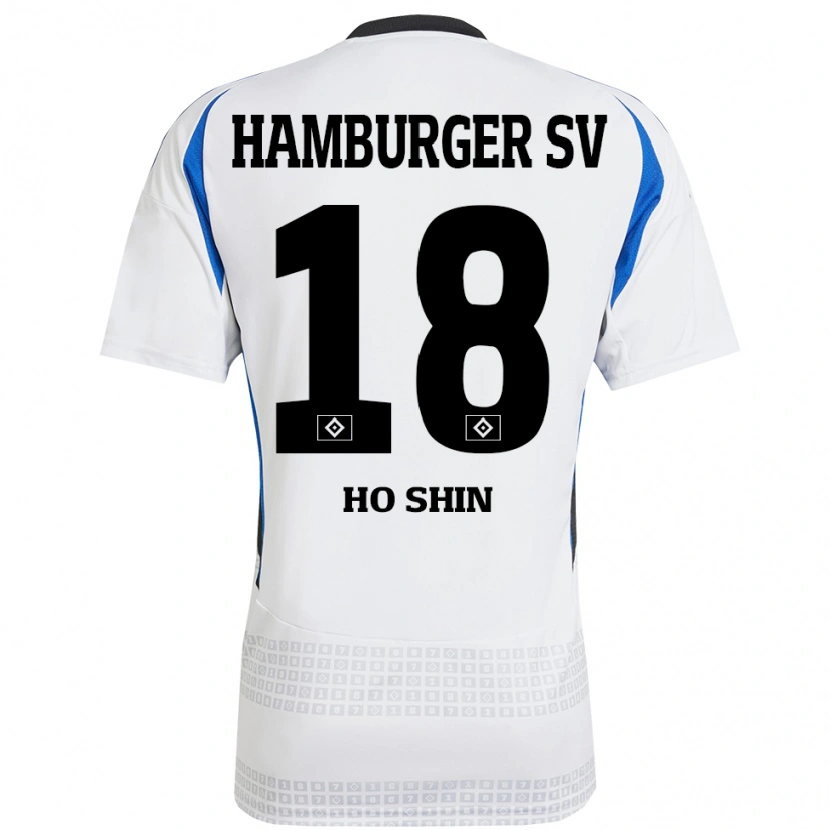DanxenレディースJae Ho Shin#18ホワイト ブルーホームシャツ2024/25ジャージーユニフォーム