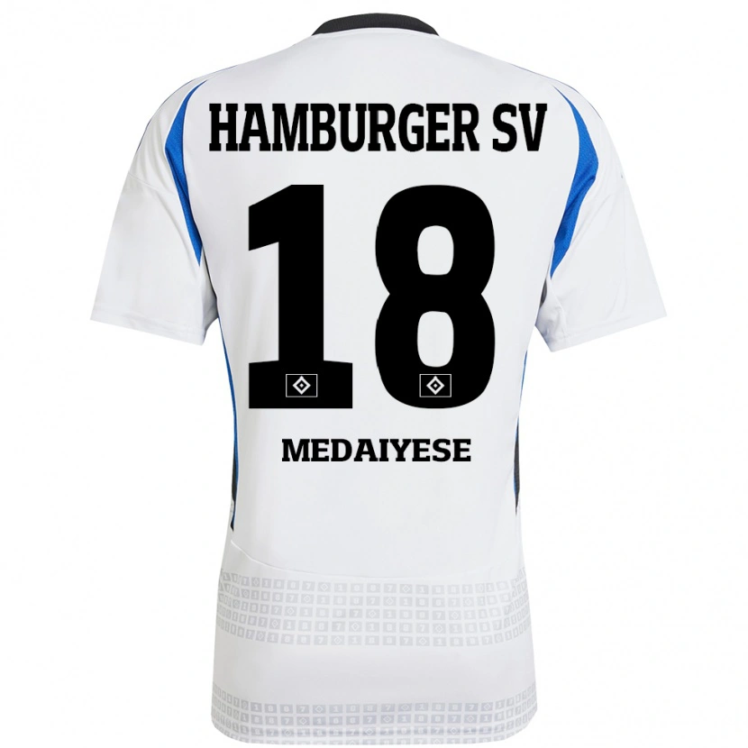 DanxenレディースOlamide Medaiyese#18ホワイト ブルーホームシャツ2024/25ジャージーユニフォーム