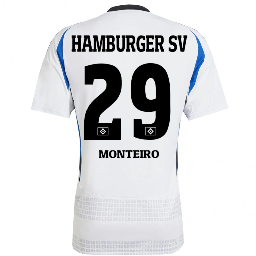DanxenレディースAlfa Monteiro#29ホワイト ブルーホームシャツ2024/25ジャージーユニフォーム