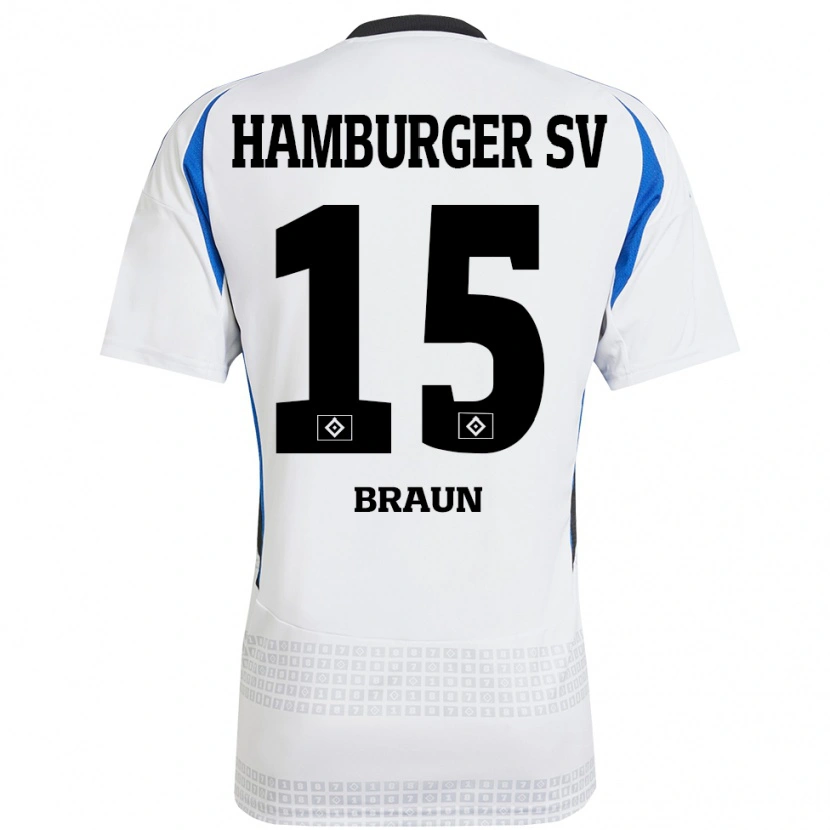DanxenレディースJana Braun#15ホワイト ブルーホームシャツ2024/25ジャージーユニフォーム